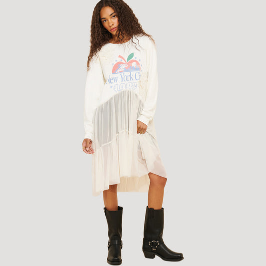 Reworked NYC Sweatshirt Twofer Tunic