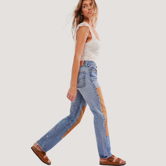 Tricia Fix Double Patched Carpenter Jeans