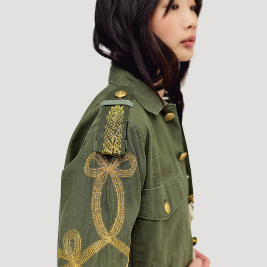 Tricia Fix Embroidered Military Jacket