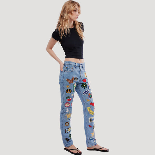 Tricia Fix Patched Jeans