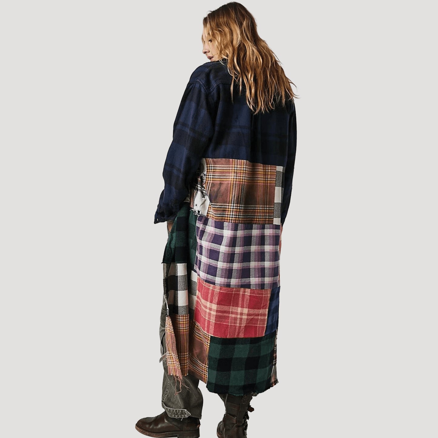 Tricia Fix Patchwork Plaid Maxi Top