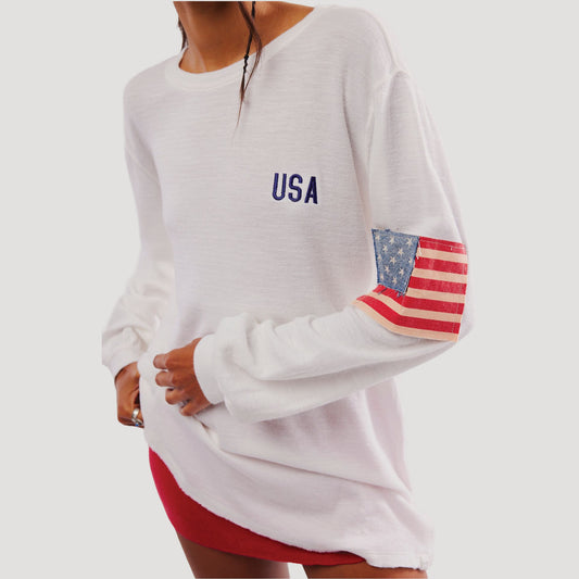 Tricia Fix USA Patched Long-Sleeve Tee