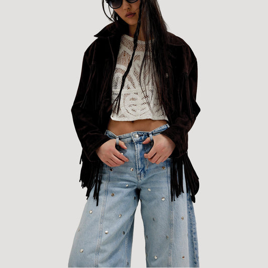We The Free Ellipse Studded Barrel Jeans