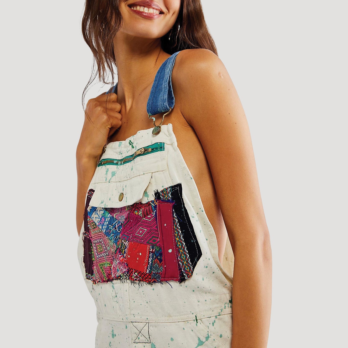 Patchwork Denim Skirtall
