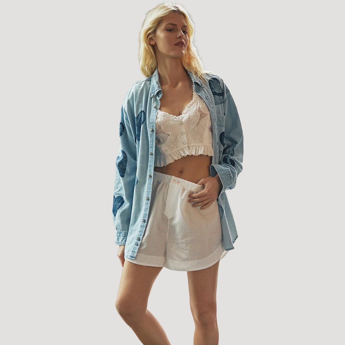 Tricia Fix Heart Denim Shirt