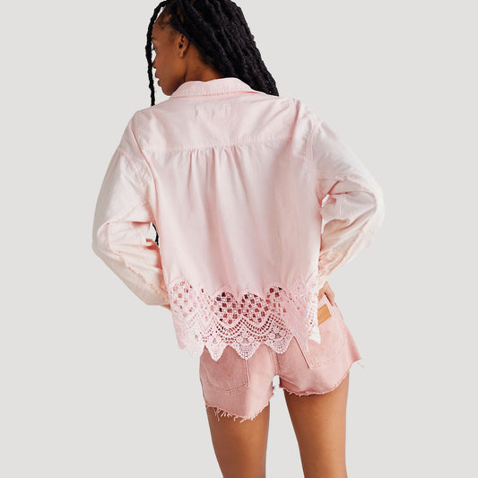 Cropped Crochet Buttondown