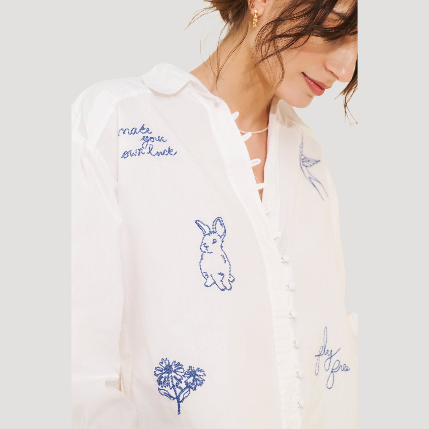 Embroidered Character Blouse
