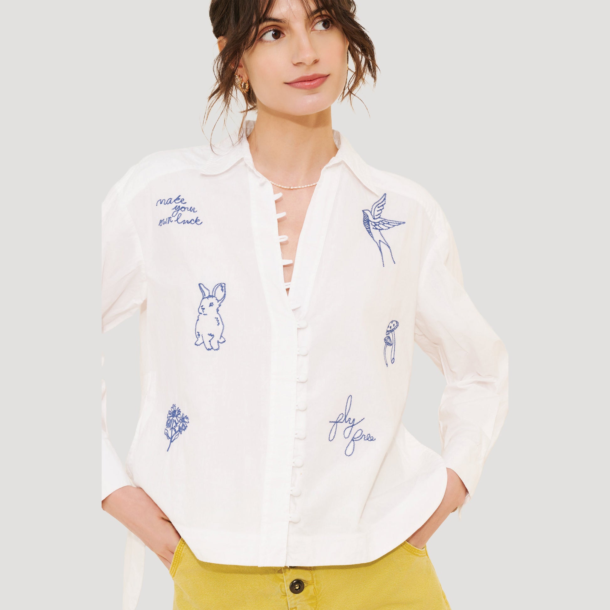 Embroidered Character Blouse