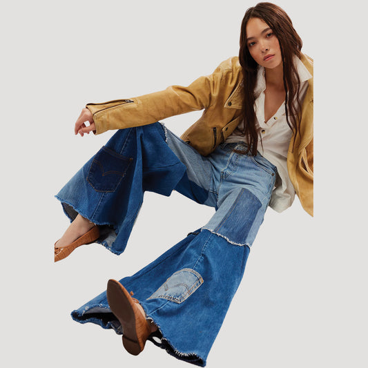 FP x Tricia Fix Reworked Denim Bell Jeans