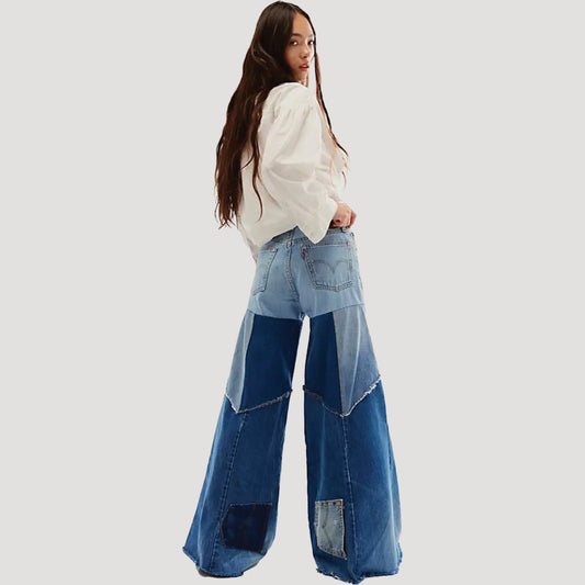 FP x Tricia Fix Reworked Denim Bell Jeans