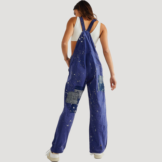 Free People X Tricia Fix Ella Indigo Overalls