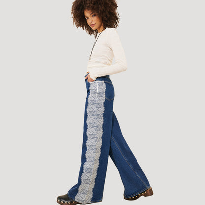 Lace Hem Jeans