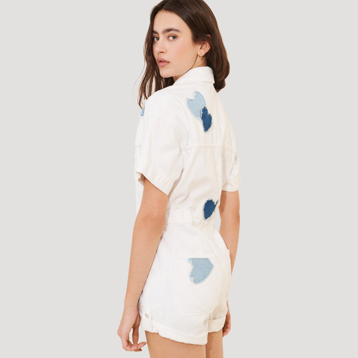 Patchwork Denim Shortalls