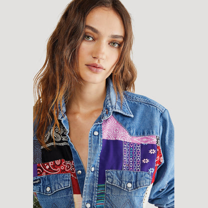 Patchwork Western Shirt