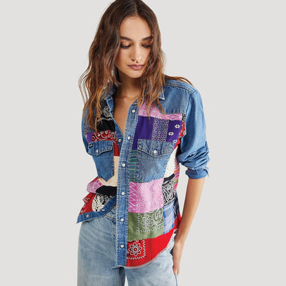 Patchwork Western Shirt