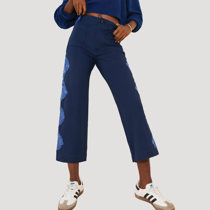 Reworked Lace Colette Ponte Pants