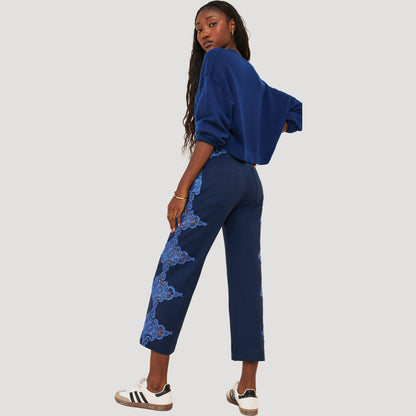 Reworked Lace Colette Ponte Pants