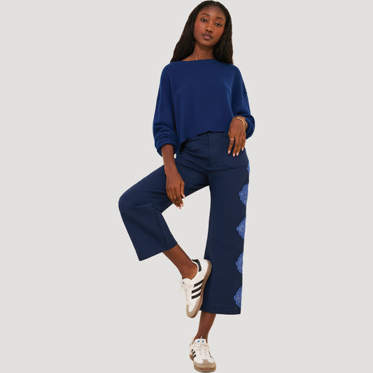 Reworked Lace Colette Ponte Pants