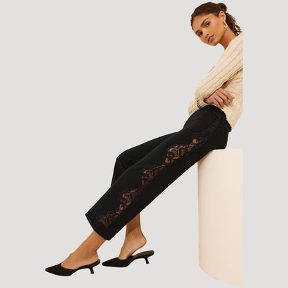 Reworked Lace Colette Ponte Pants