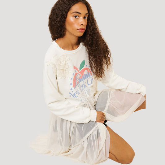 Reworked NYC Sweatshirt Twofer Tunic
