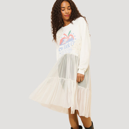 Reworked NYC Sweatshirt Twofer Tunic