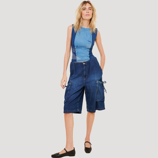Reworked Sashiko Denim Top
