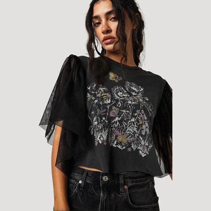 Tricia Fix Butterfly Bubble Sleeve Top