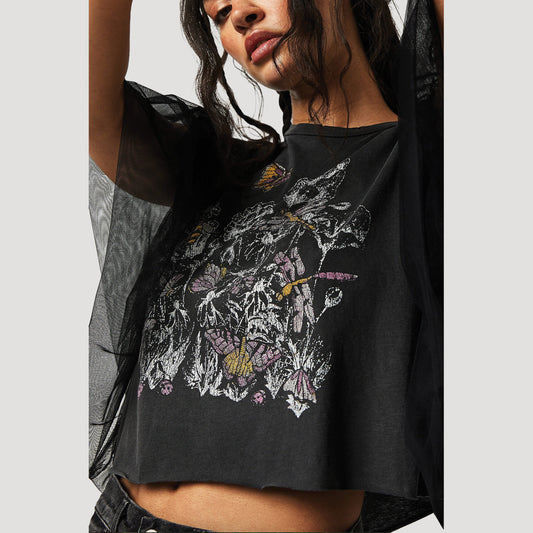 Tricia Fix Butterfly Bubble Sleeve Top