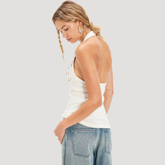 Tricia Fix Button Me Up Halter