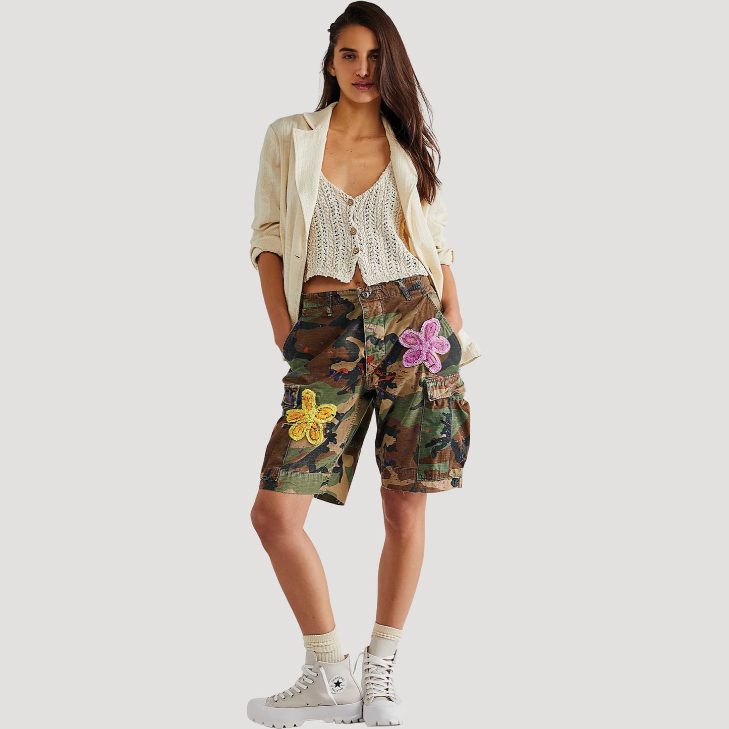 Tricia Fix Chenille Cargo Shorts
