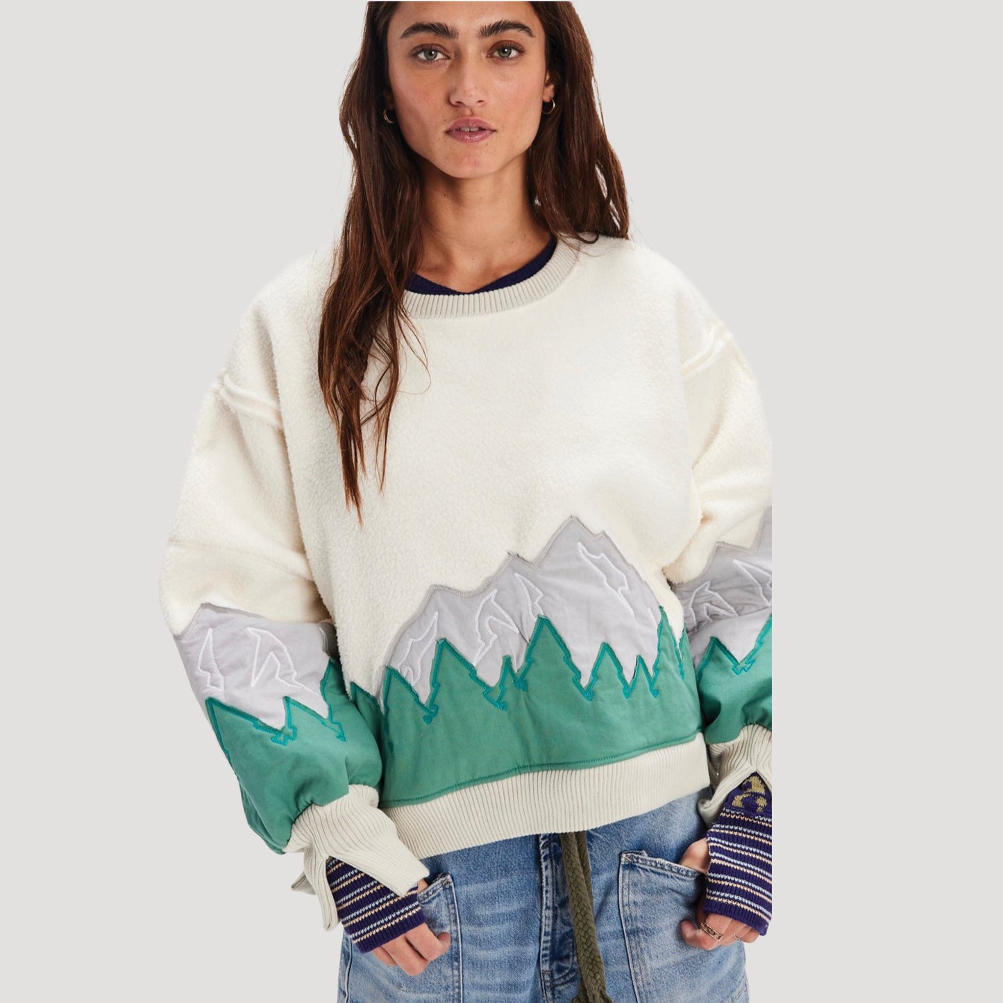 Tricia Fix Cozy Camden Mountain Scene Sweatshirt