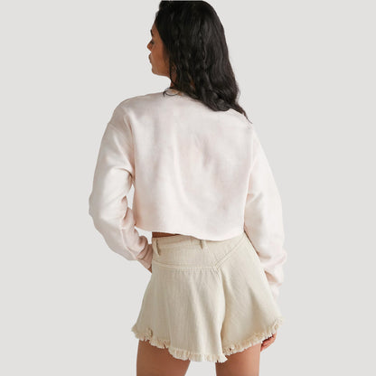 Tricia Fix Crochet Crop Sweat