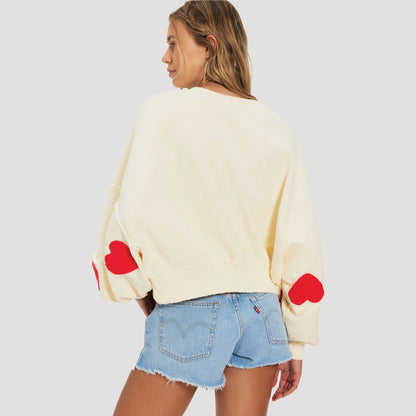 Tricia Fix Crochet Heart Crew Neck Sweater