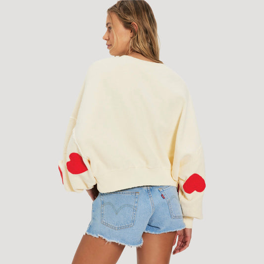 Tricia Fix Crochet Heart Crew Neck Sweater