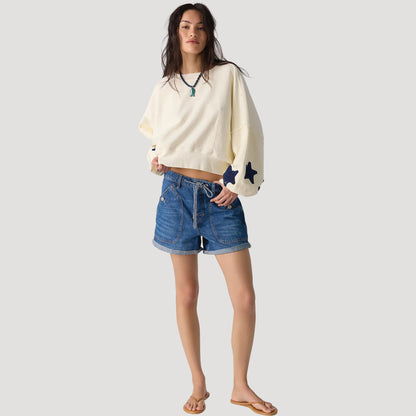 Tricia Fix Crochet Star Sweatshirt