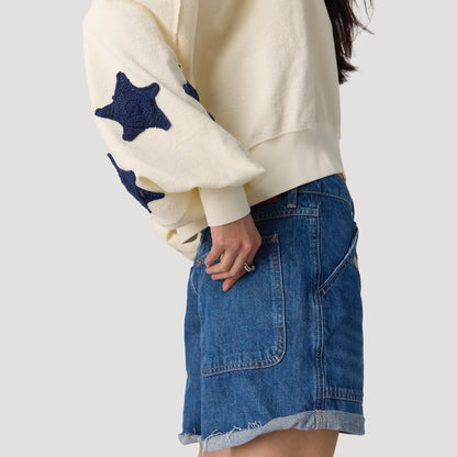 Tricia Fix Crochet Star Sweatshirt