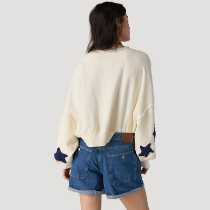 Tricia Fix Crochet Star Sweatshirt