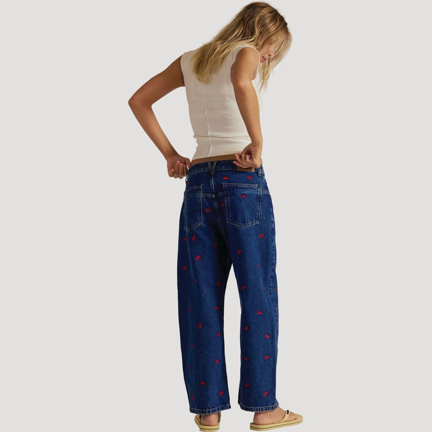 Tricia Fix Deep Trance Boyfriend Embroidered Jeans