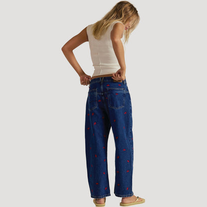 Tricia Fix Deep Trance Boyfriend Embroidered Jeans