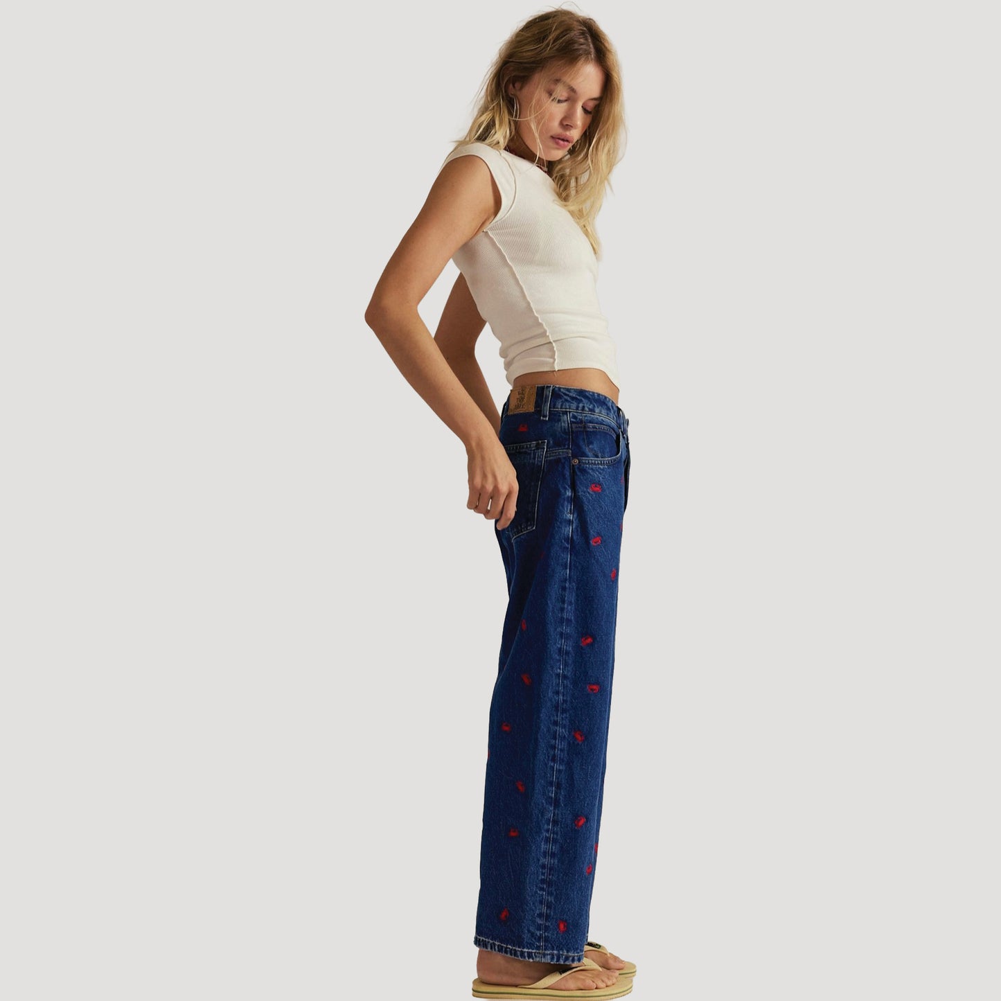 Tricia Fix Deep Trance Boyfriend Embroidered Jeans