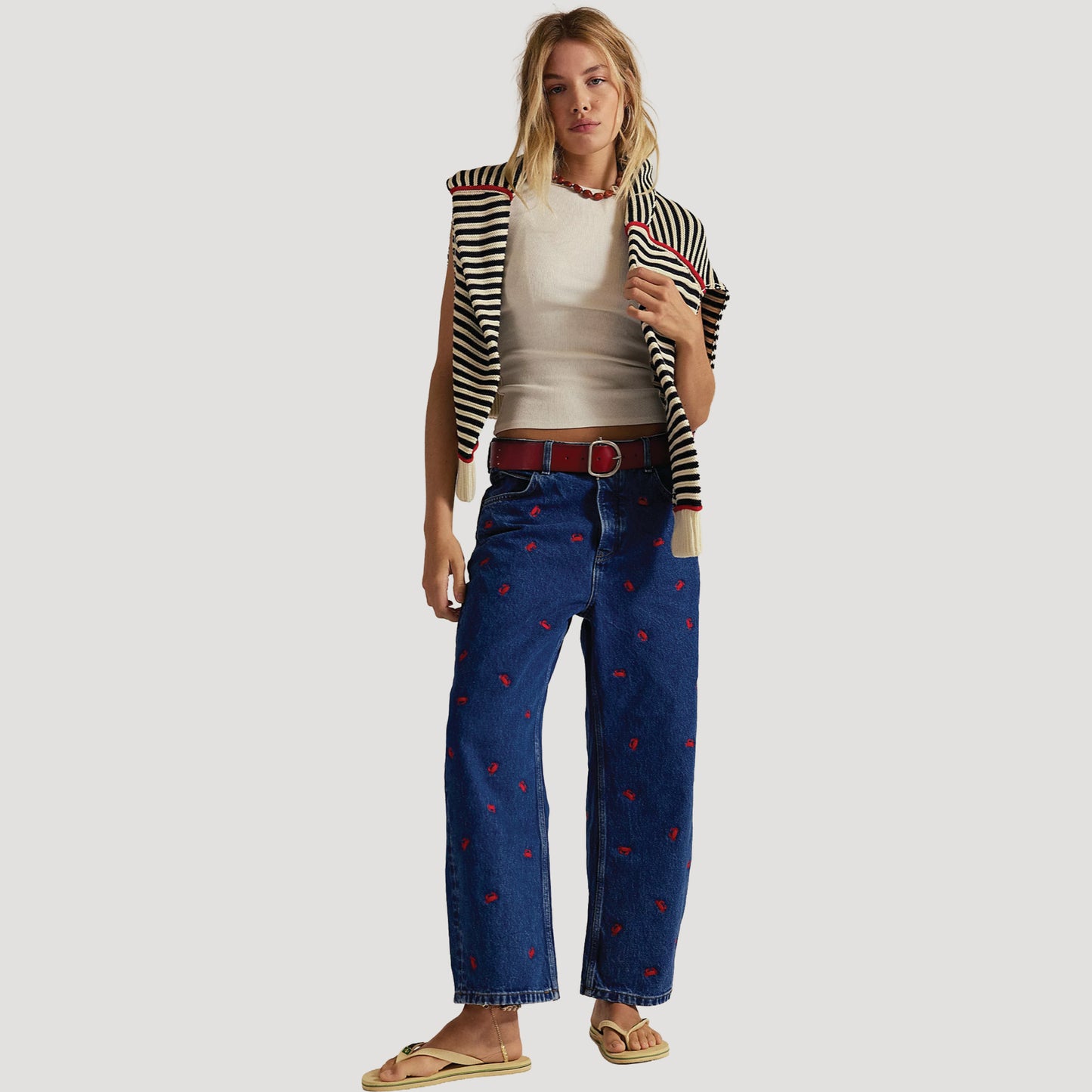 Tricia Fix Deep Trance Boyfriend Embroidered Jeans