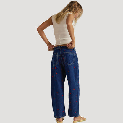Tricia Fix Deep Trance Boyfriend Embroidered Jeans