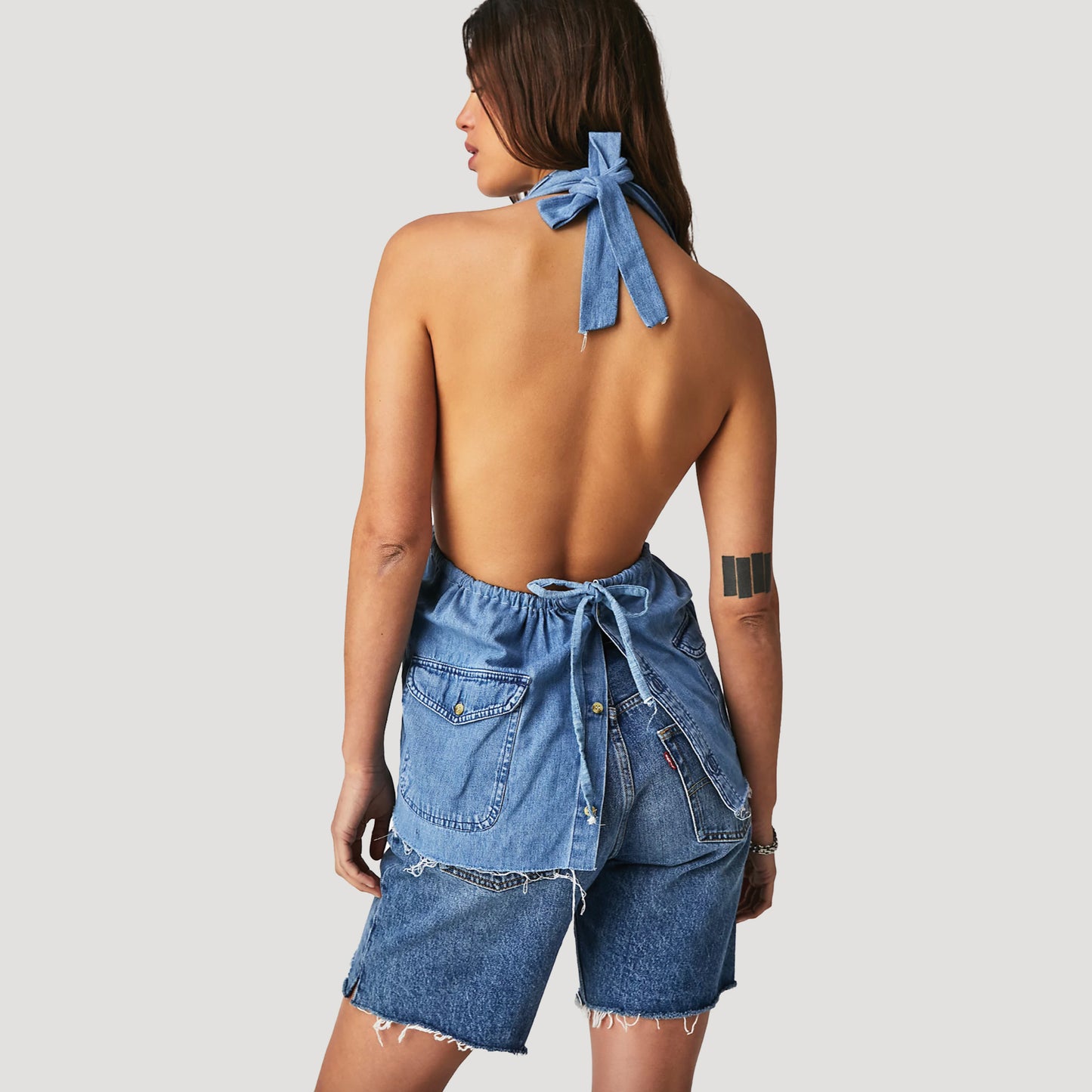 Tricia Fix Denim Studded Halter