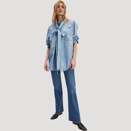 Tricia Fix Denim Tie Top