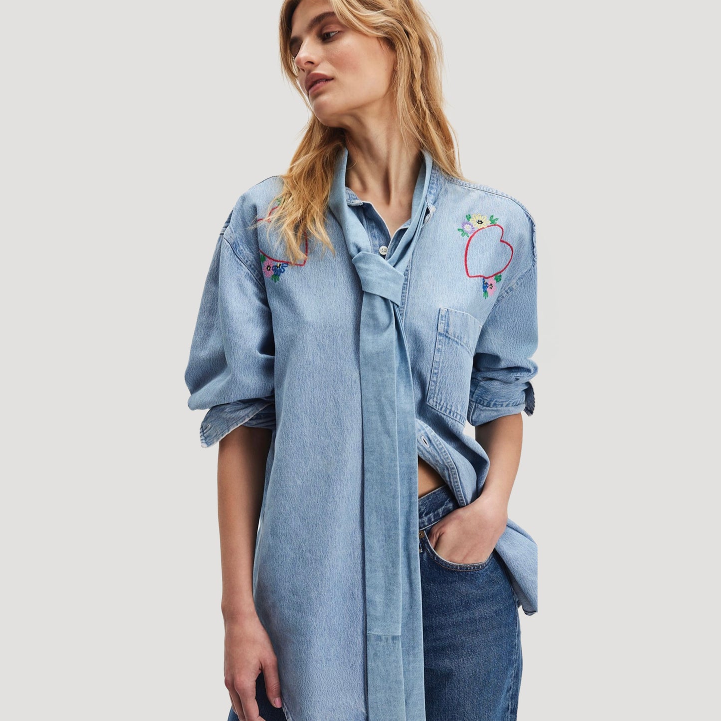 Tricia Fix Denim Tie Top