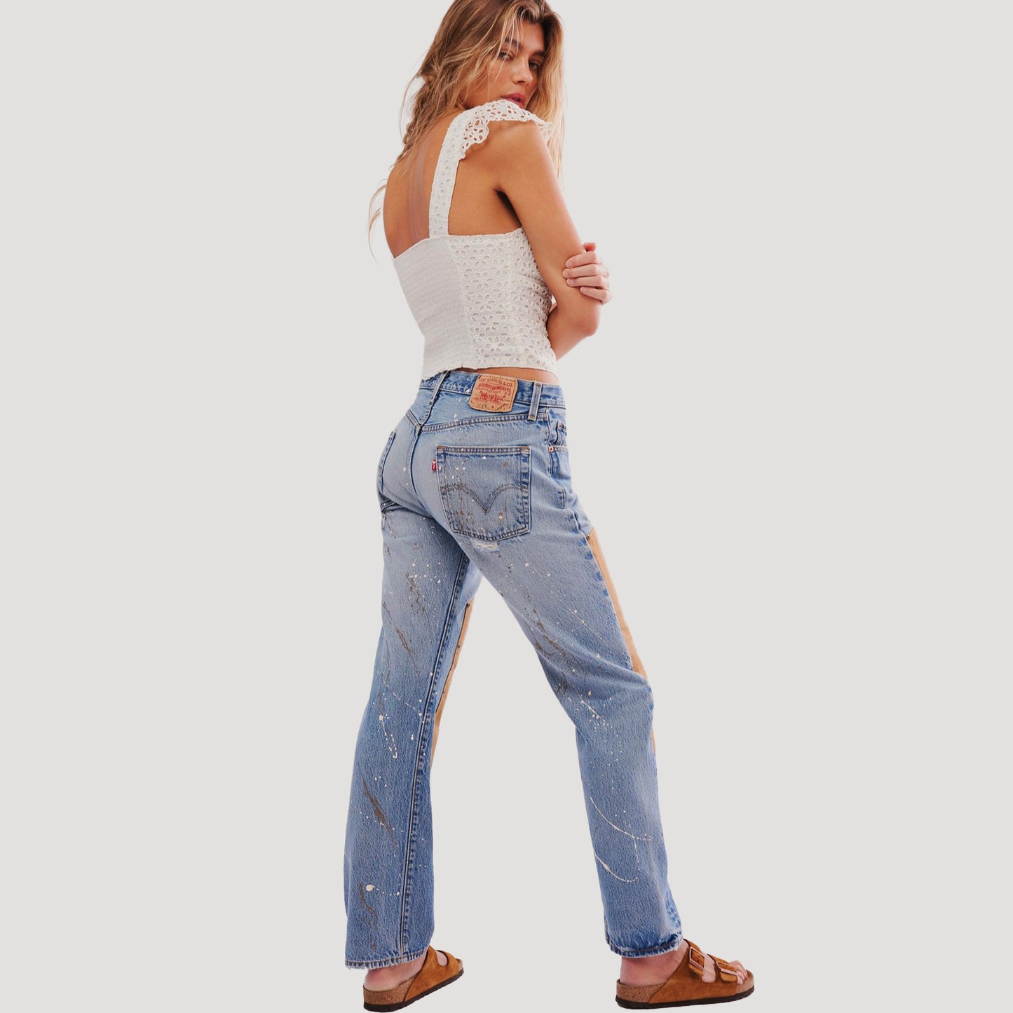 Tricia Fix Double Patched Carpenter Jeans