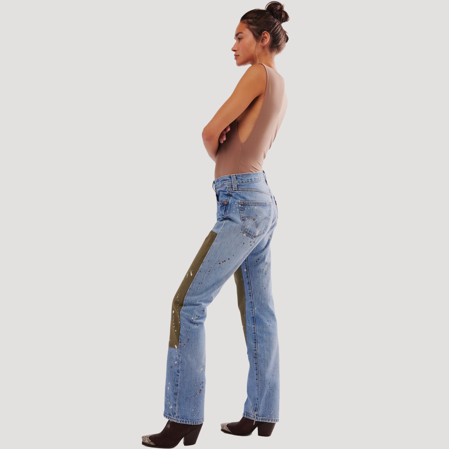 Tricia Fix Double Patched Carpenter Jeans