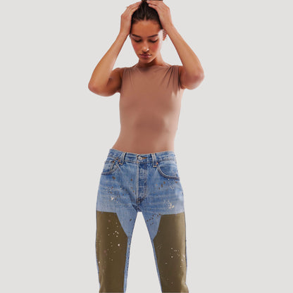 Tricia Fix Double Patched Carpenter Jeans