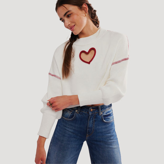 Tricia Fix Easy Street Open Heart Crop Sweater