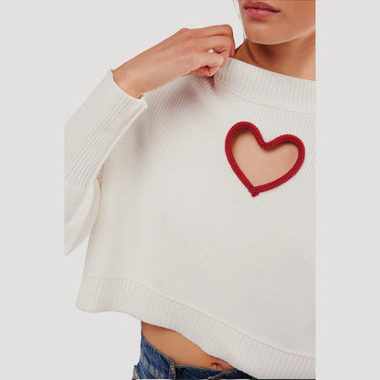 Tricia Fix Easy Street Open Heart Crop Sweater